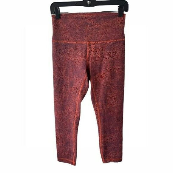 LULULEMON Women's 8 Crackle Glaze Orange Wunder Train High-Rise Tight 25" NWOT - Picture 3 of 5